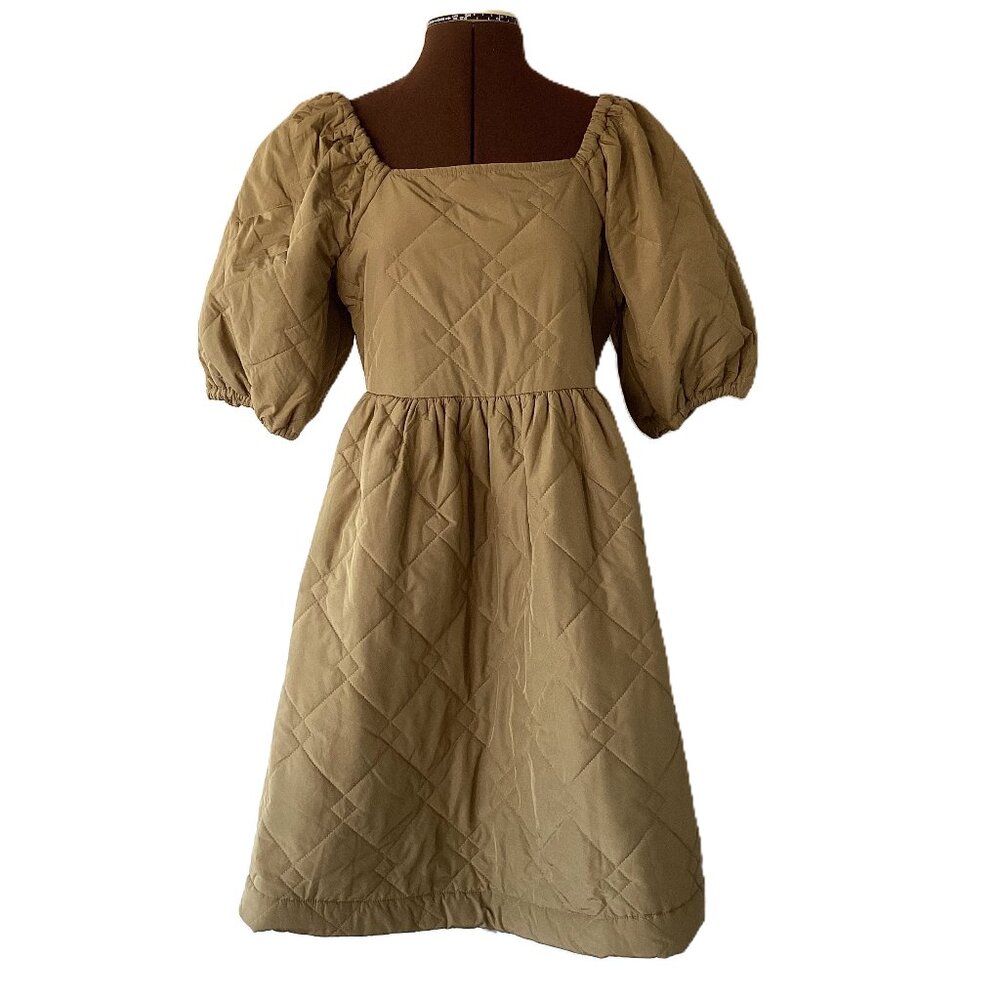 ICHI Tan Quilted Dress